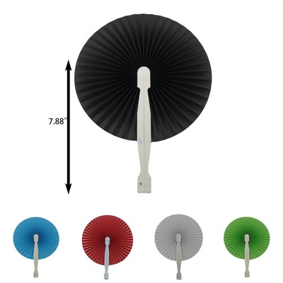 Circular Plastic Grip Paper Fan