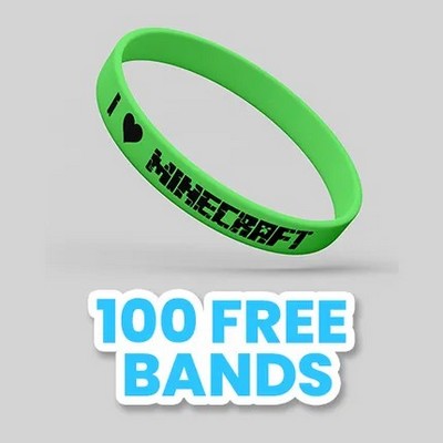 Custom Silkscreen Printed Silicone Wristbands - 1/2"