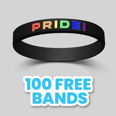 Custom Color-Filled Silicone Wristbands - 1/2"
